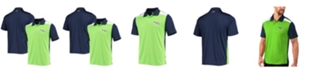 MSX by Michael Strahan Men's Neon Green, College Navy Seattle Seahawks Challenge Color Block Performance Polo Shirt